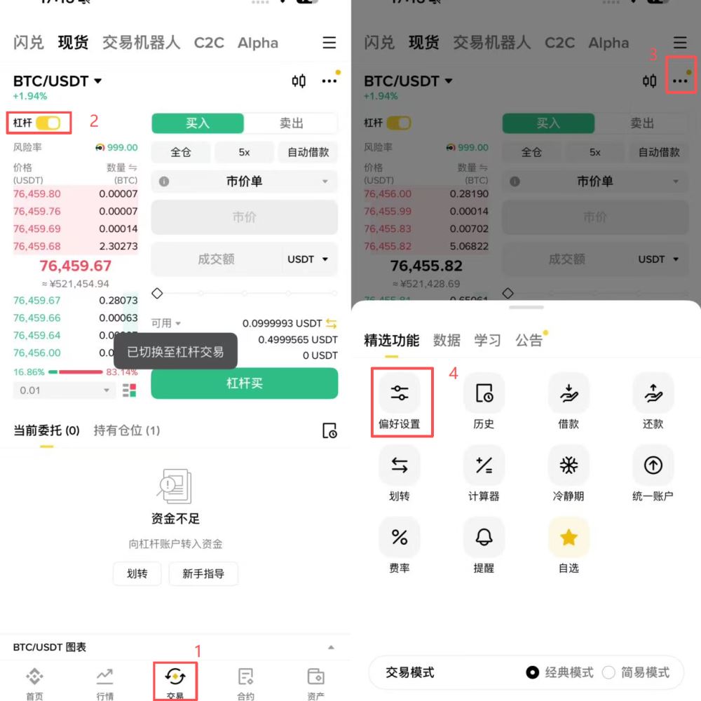 现货杠杆怎么设置?
