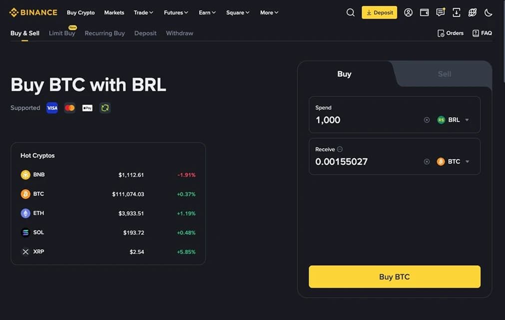 5. 币安Binance ——机构用户的理想选择