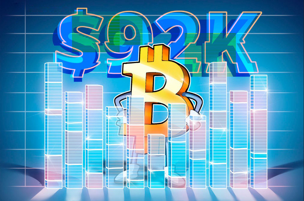 比特币（BTC）短期持有者成本基础升至9.2万美元，此价位成下一价格关键目标