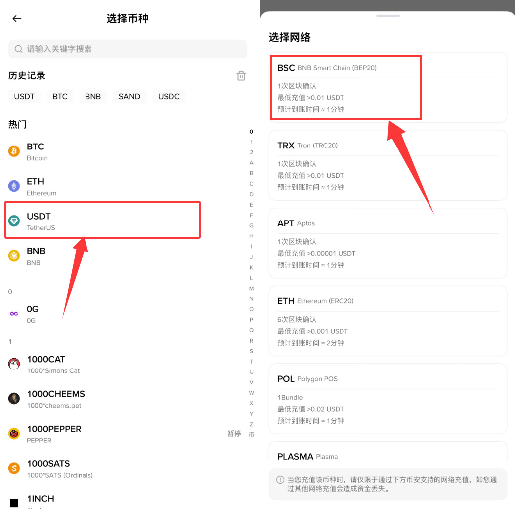 币安交易所怎么转账USDT？2026最新免费转账教程