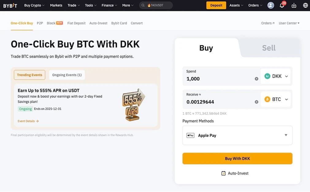 1. Bybit — 丹麦最佳加密货币交易所