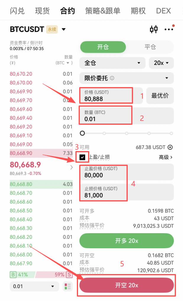 什么是止盈止损单的双向设置？欧意OKX合约高级风控委托教学