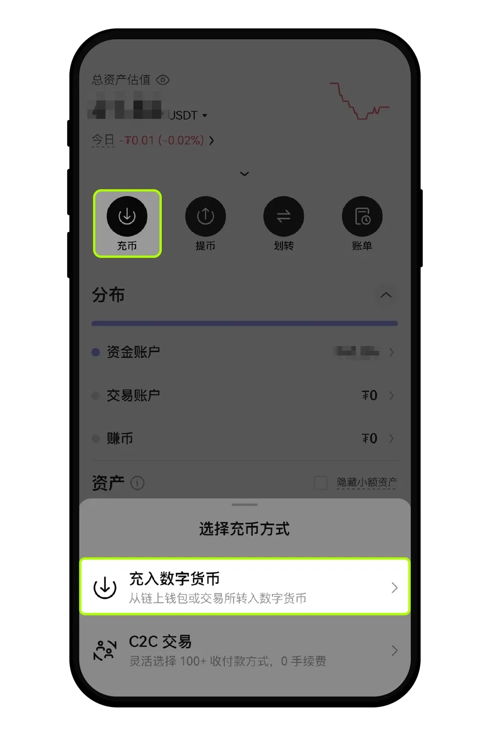 2. 通过OKX Wallet 转回到OKX 交易所平台