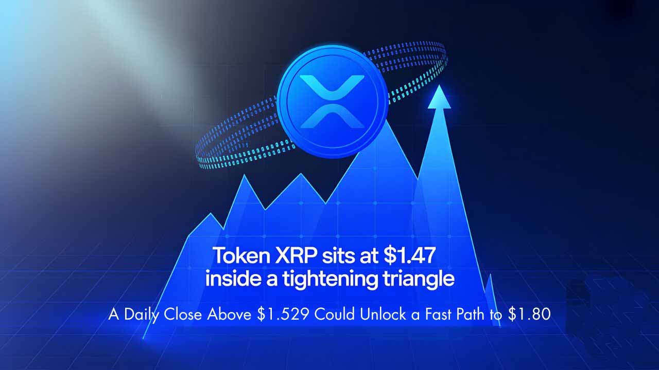 XRP币：1.47 美元陷入三角整理，突破 1.529 美元或冲刺 1.80 美元