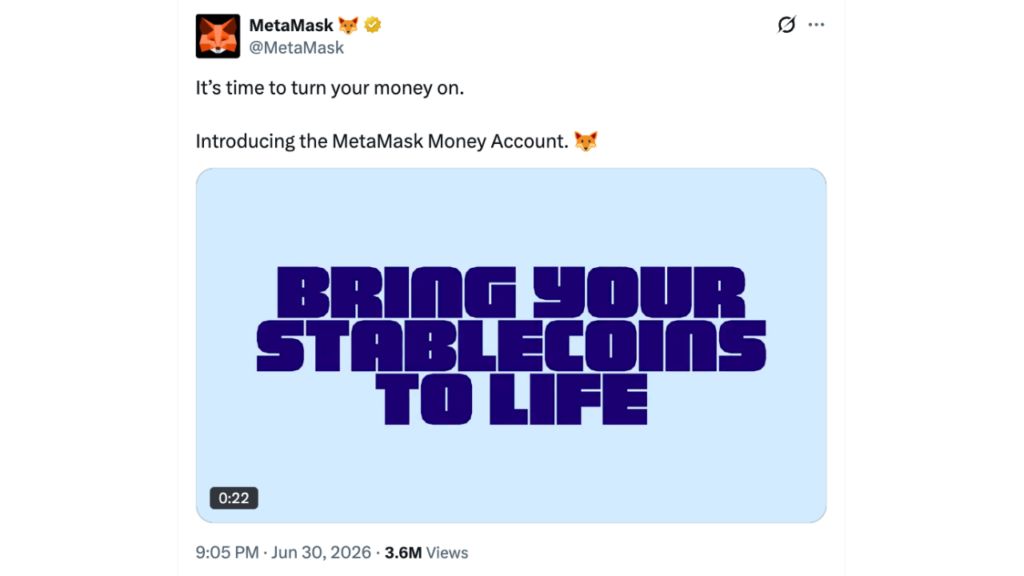 MetaMask推出支持刷卡消费的稳定币收益账户