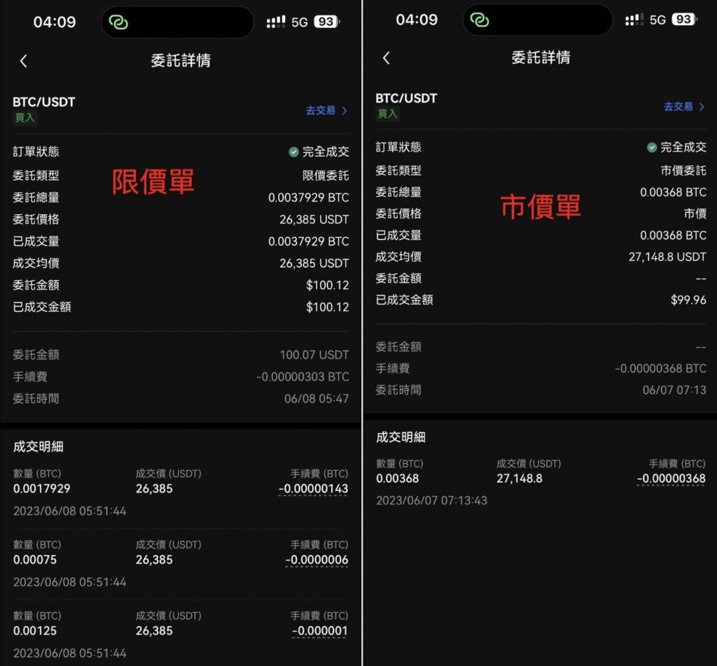 1. 买入BTC 现货实盘记录