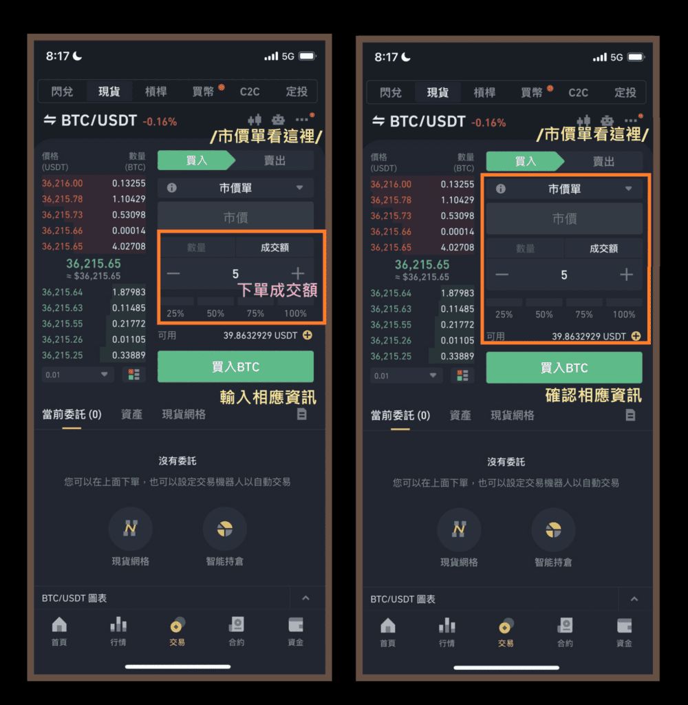 3. 币安现货购买比特币—— 市价单教学_图2