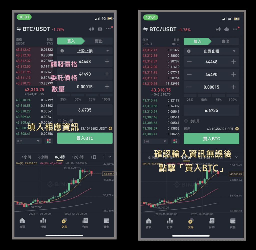 4. 币安现货购买比特币—— 止盈止损单教学_图2