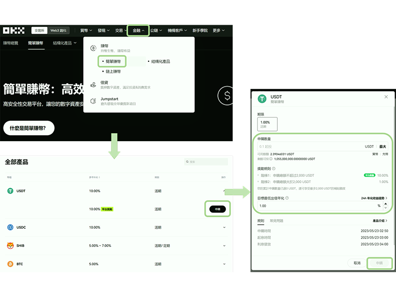 OKX 简单赚币教学