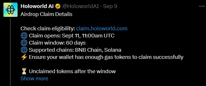 Holoworld AI空投指南
