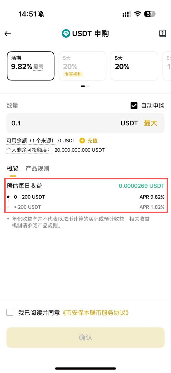 RWUSD收益和申购