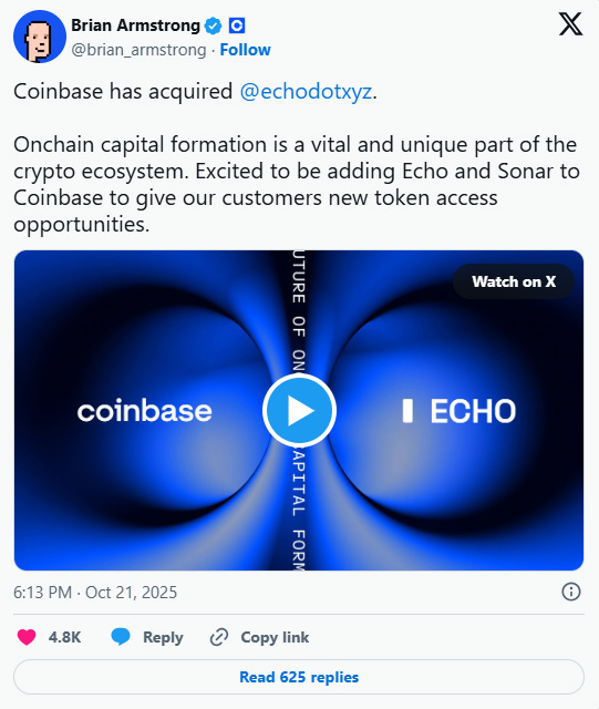 Coinbase收购Echo：解析Base链上的链上募资新范式