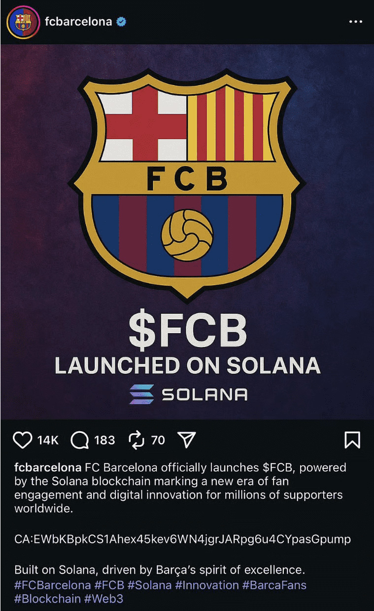巴塞罗那IG账号遭劫持推广假币：FCB Coin骗局全解析