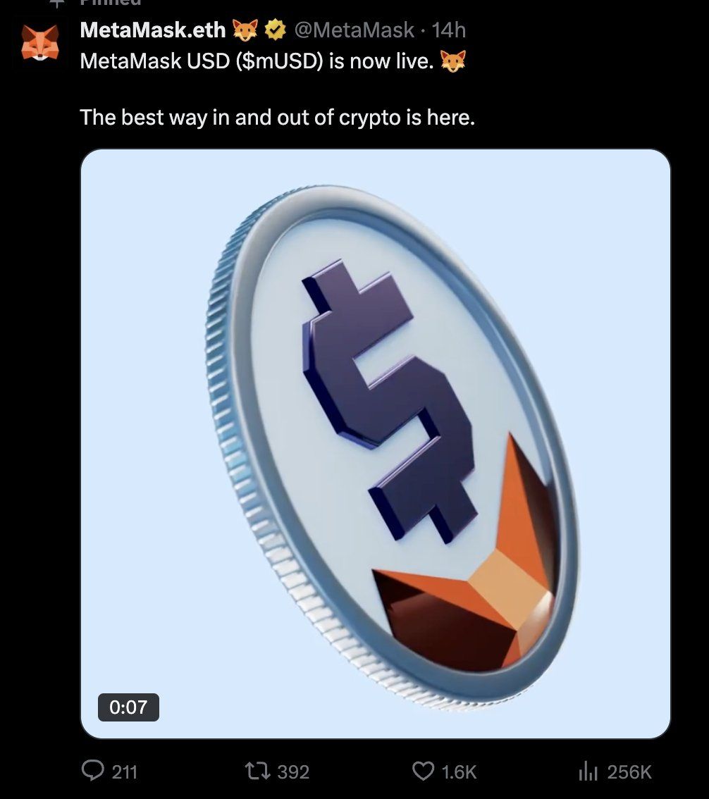 MetaMask推出mUSD稳定币：依托Stripe合作重塑数字美元生态