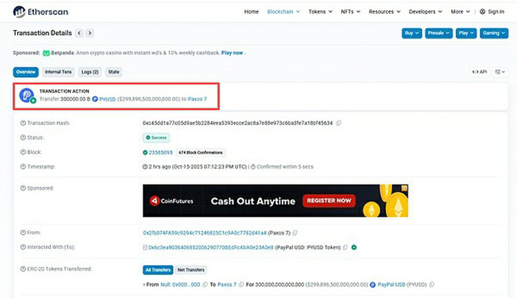 ETH惊现300万亿稳定币