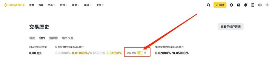 币安获得BNB 手续费优惠