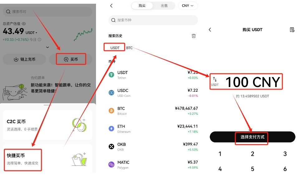 欧易购买USDT