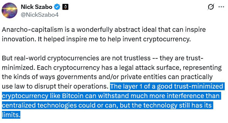 Nick Szabo：比特币被高估