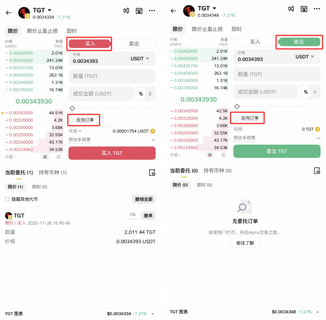 币安Alpha代币的反向订单是什么？如何下币安Alpha反向订单？