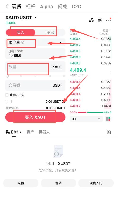 XAUT币购买教学