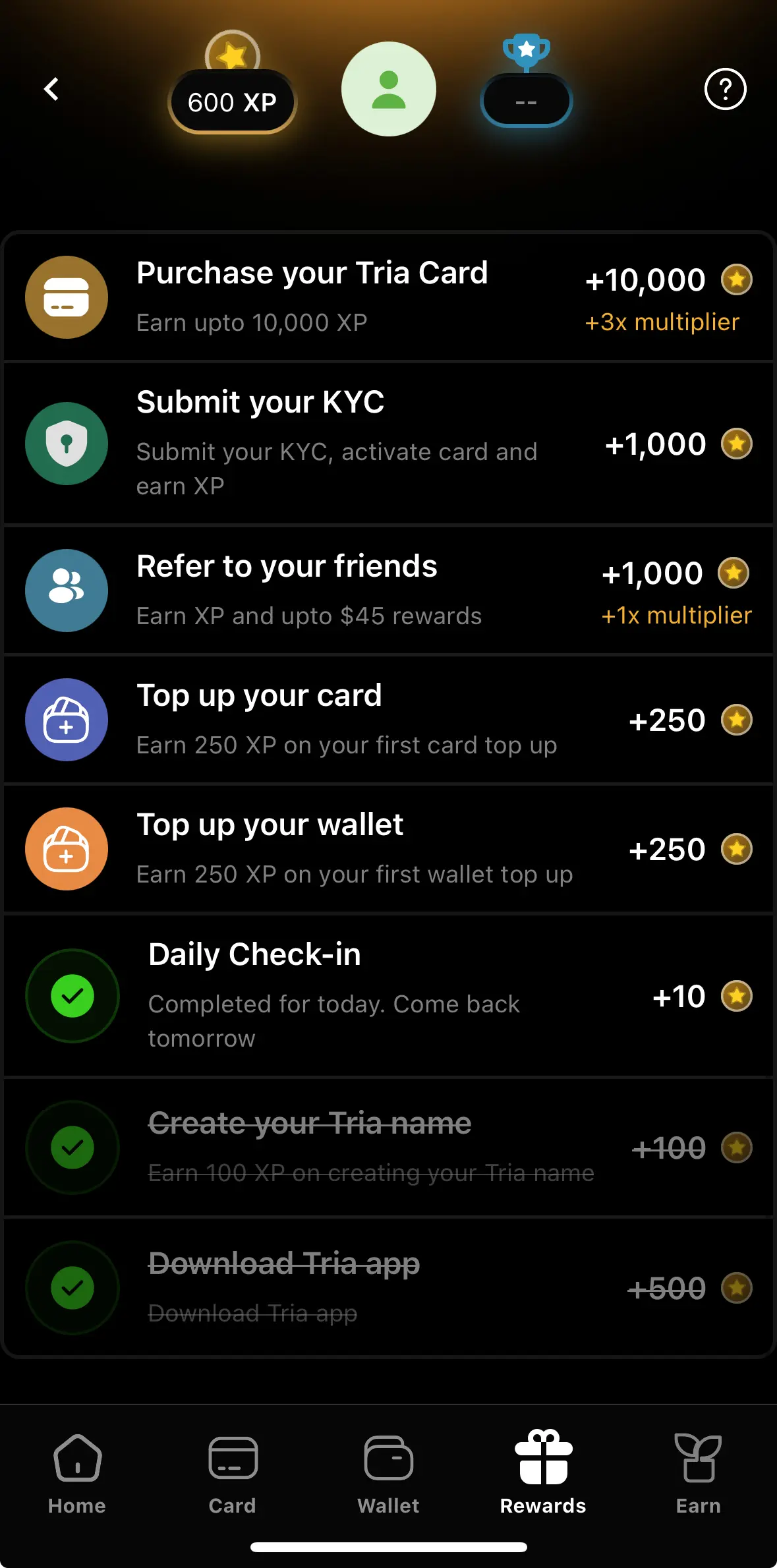 Tria Card 空投积分攻略_图2