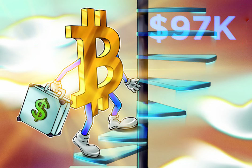 比特币(BTC)价格触及9.7万美元,无视生产者价格高通胀及美国关税裁决缺席