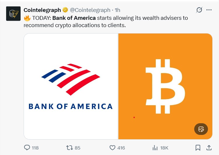 美银准财富顾问推比特币ETF
