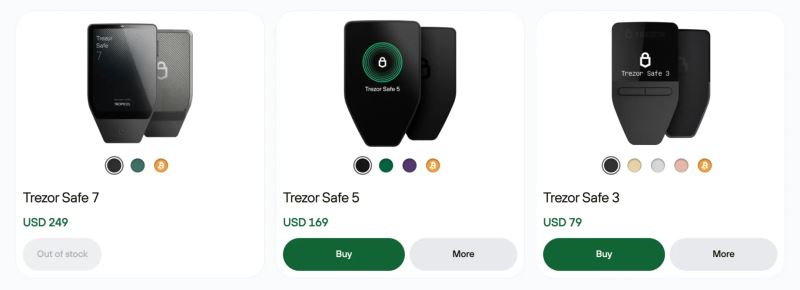 Trezor T 型/ Trezor Safe 3