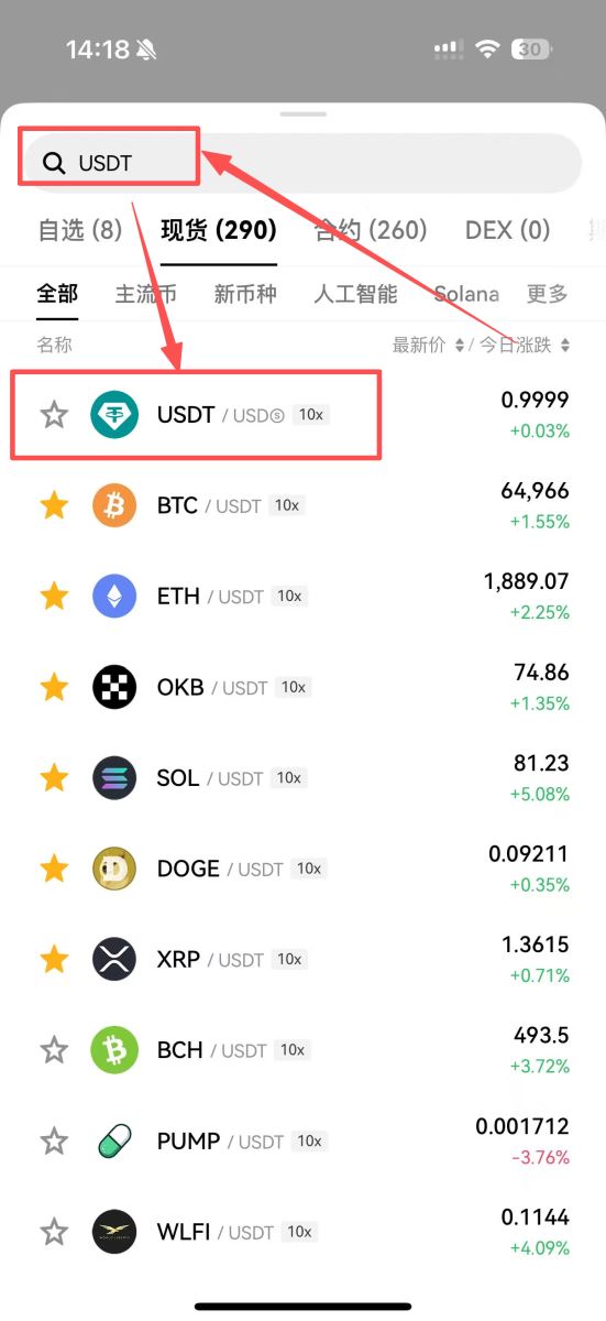 第一步：将加密货币换成USDT_图4