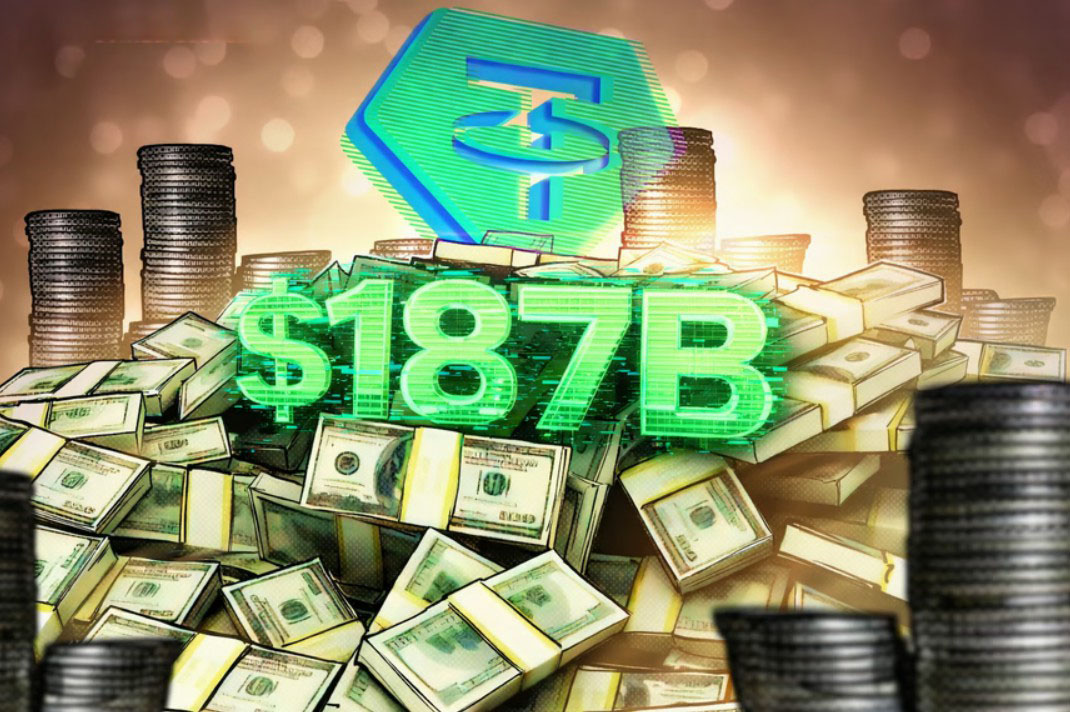 尽管加密市场低迷,泰达币(Tether)USDt第四季度市值创纪录,达到1870亿美元