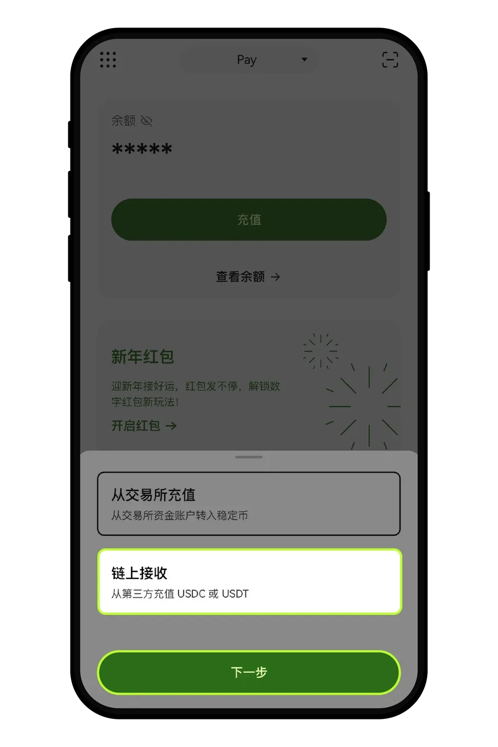 从链上接收到 Pay