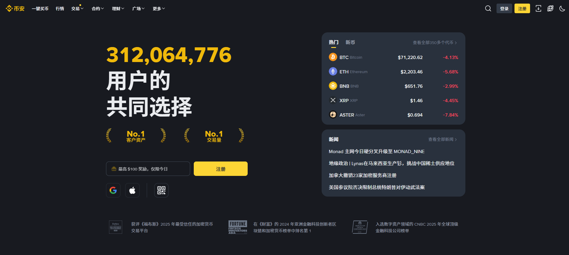 第一名：Binance（币安）——全球流动性之王，SAFU基金护航，10年老韭菜首选