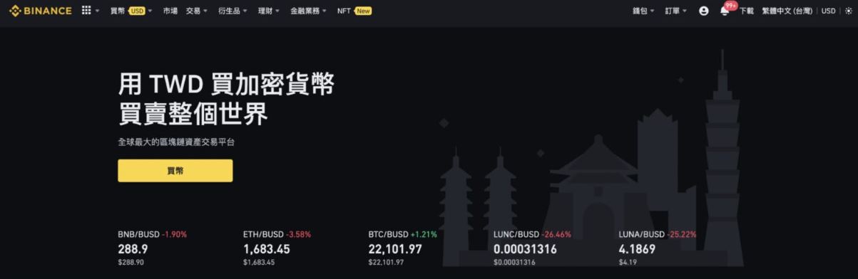 1. 币安Binance 虚拟货币交易所