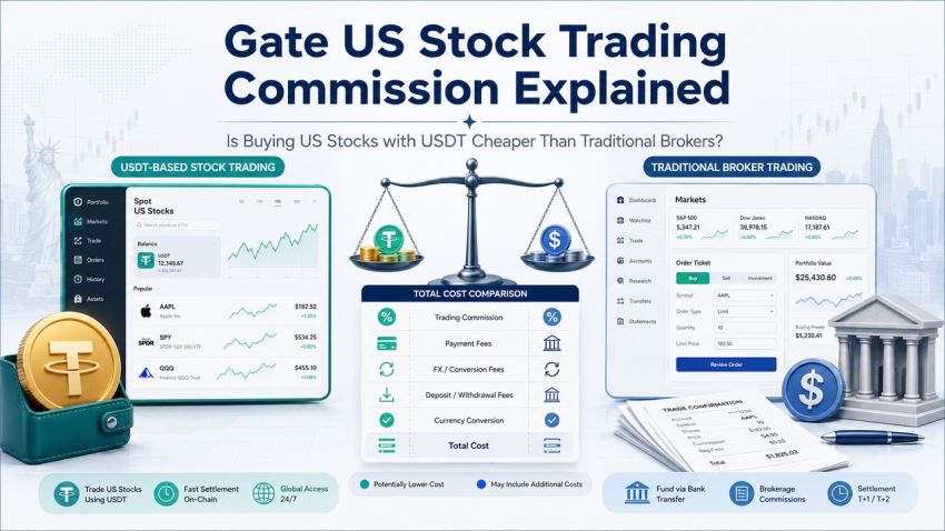 Gate美股交易手续费详解：用USDT买美股比传统券商更划算吗？