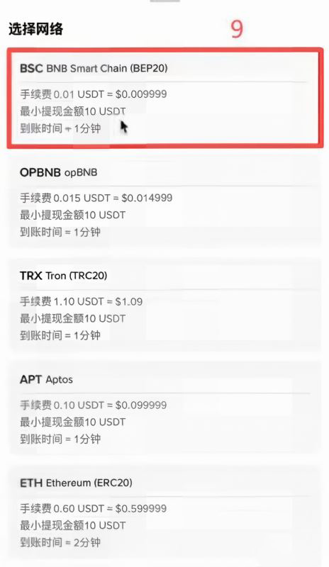 币安提币到Bybit，选BSC网络手续费不到一毛钱_图7