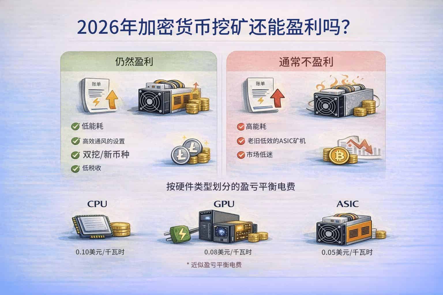 2026 年挖矿别乱选!按硬件类型推荐最值得挖的加密货币