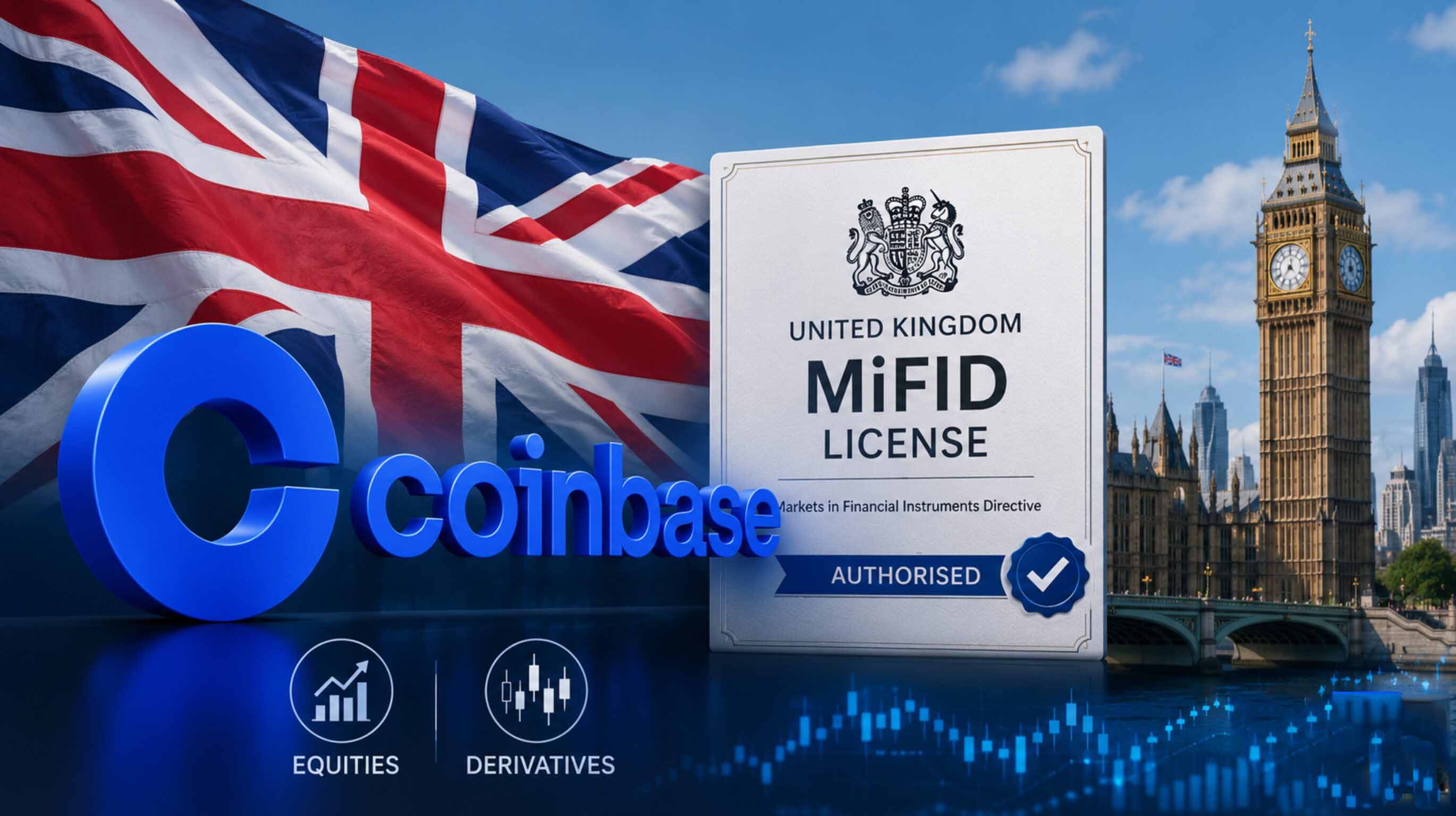 Coinbase获得英国牌照：可提供股票和衍生品交易服务