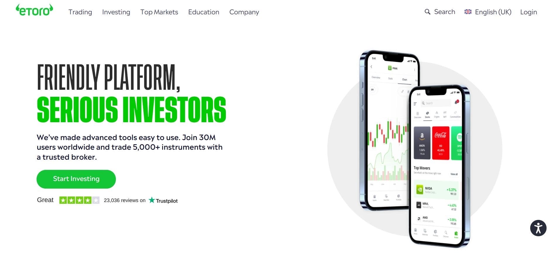 8.eToro –&nbsp;总体最佳比特币交易平台