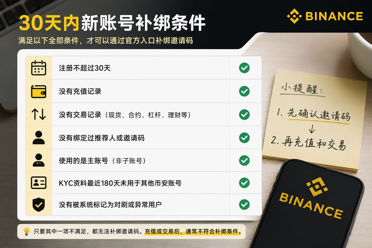 必安老用户怎么绑定邀请码？2026补绑与换绑规则说明