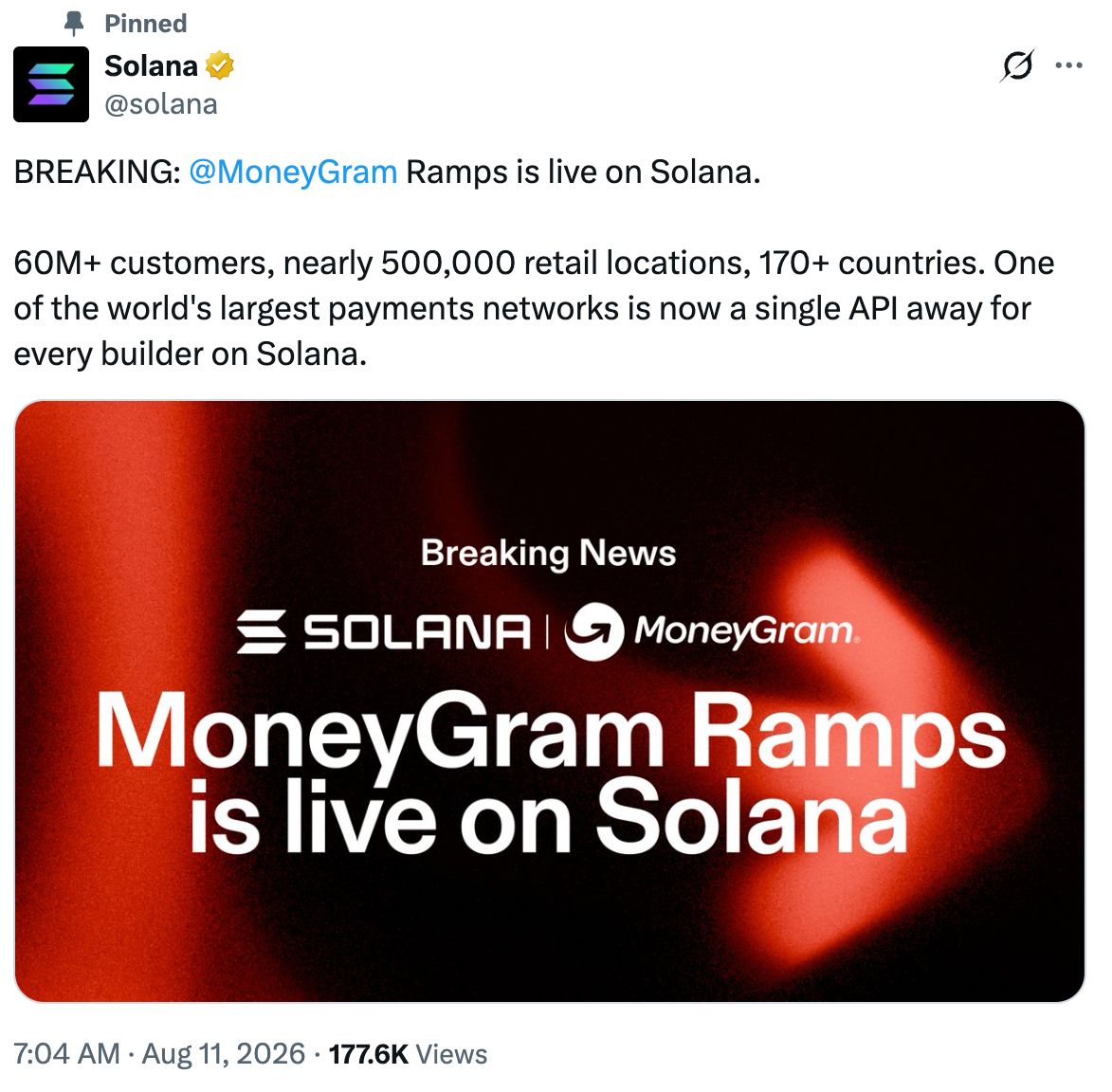 MoneyGram扩展Ramps服务至Solana打通现金与加密货币兑换通道
