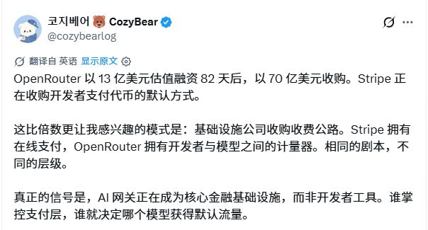 Stripe以超70亿美元收购AI模型路由平台OpenRouter