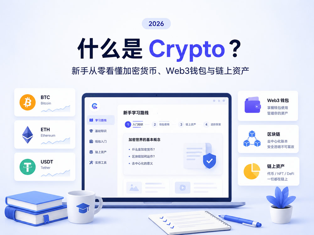 什么是Crypto？新手从零看懂加密货币、Web3钱包与链上资产