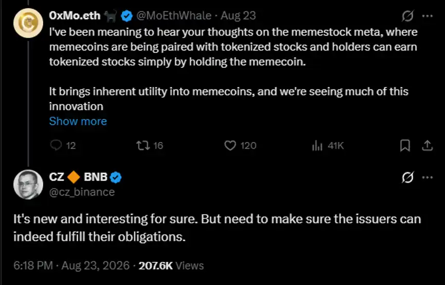 CZ关注Robinhood CEO， CASHCAT新高，如何理解当下的链上行情