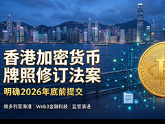 香港敲定2026年底前提交加密牌照修订法案，四大业务全面纳入监管