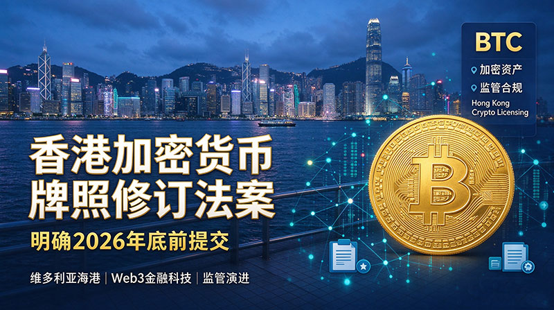 香港明确2026年底前提交加密货币牌照修订法案！四大业务纳入，证监会全面接管