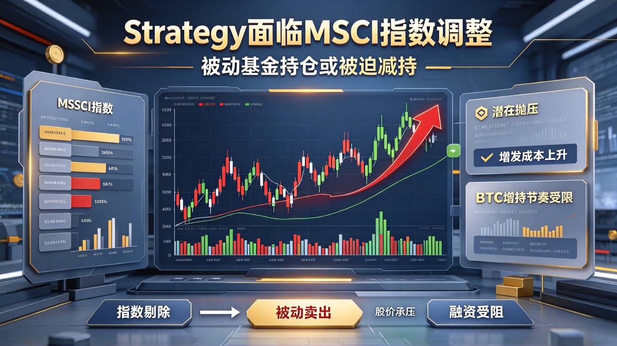 指数除名危机！Strategy一旦被MSCI剔除，或将触发被动资金集中抛售