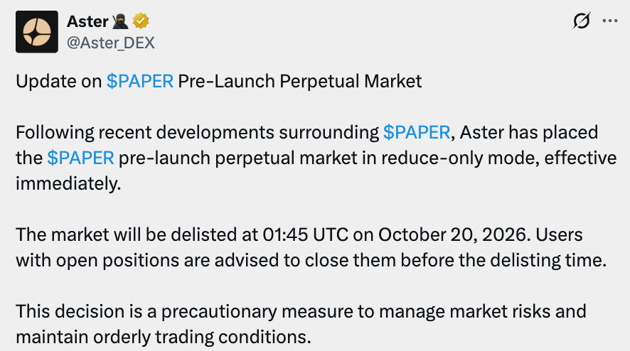 Papertrade优先保障资金池，暂缓开放PAPER代币转让